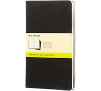 Quaderno Cahier Journal Moleskine large a pagine bianche nero. Black. Set da 3