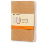 Quaderno Cahier Journal Moleskine pocket a righe beige. Kraft Brown. Set da 3
