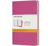 Moleskine Cahier Journal, Set 3 Quaderni con Pagine Bianche, Copertina in Cartoncino con Cucitura in Cotone Visibile, Colore Rosa Cinetico, Formato Pocket 9 x 14 cm, 124 Pagine