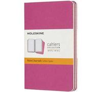 Moleskine Cahier Journal, Set 3 Quaderni con Pagine Bianche, Copertina in Cartoncino con Cucitura in Cotone Visibile, Colore Rosa Cinetico, Formato Pocket 9 x 14 cm, 124 Pagine