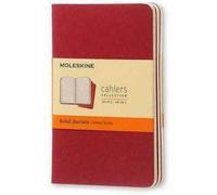 Moleskine - Set 3 Quaderni Cahier Journal - Pocket 9x14 cm - a righe - Copertina morbida rossa