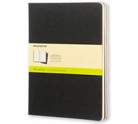 Quaderno Cahier Journal Moleskine XL a pagine bianche nero. Black. Set da 3