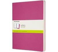 Quaderno Cahier Journal Moleskine XL a pagine bianche rosa. Kinetic Pink. Set da 3