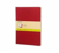 Quaderno Cahier Journal Moleskine XL a pagine bianche rosso. Cranberry Red. Set da 3
