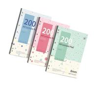 Quaderno con 200 pagine a righe, colore azzurro | Copertina pastello minima e fori laterali per la pianificazione quotidiana dello studio