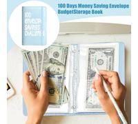 Quaderno Con Buste Per Il Risparmio,Organizzatore Di Budget - 100 Giorni Buste Organizzatore Budget Monitoraggio Uomo Donna Casa Gestione Finanziaria Quotidiana