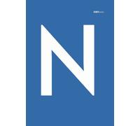 Quaderno con iniziale N - Righe Blu B5 - ABNotes Initial: Taccuino con iniziali lettere alfabeto sulla copertina blu - 100 pagine - Personalizzato con iniziale nome