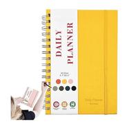 Quaderno con lista delle cose da fare, diario di allenamento senza data, copertina rigida, registro fitness, monitoraggio abitudini, materiale scolastico, pianificatore lavoro giornaliero per(Yellow)