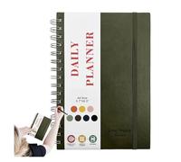 Quaderno con lista delle cose da fare, diario di allenamento senza data, copertina rigida, registro fitness, monitoraggio abitudini, materiale scolastico, pianificatore lavoro giornaliero per(Green)