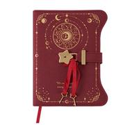 Quaderno con lucchetto, semplice con amore, diario con chiavi, quaderno in pelle, carino, materiale scolastico for ufficio, 360 pagine, formato B6(Red)
