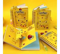 Quaderno con motivo Pikachu Pokemon - Quaderno con tema Pokemon vibrante, perfetto per appunti, schizzi e collezioni, durevole e alla moda, ideale per studenti e appassionati di Pokemon B: 1 A caso,C: