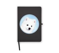 Quaderno con pittura di razza di cane eschimese americano, pagine bianche, copertina in ecopelle, agenda, diario, quaderno di lavoro