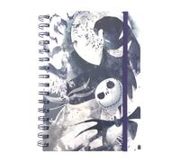 Quaderno con scritta "The Nightmare Before Christmas", motivo ad acquerello, formato A5, con copertina e diario