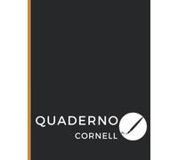 Quaderno Cornell. Copertina nera. Quaderno per professionisti, insegnanti e studenti. Sistema per prendere appunti. Blocco con fogli a righe. Taccuino Cornell.