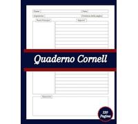 Quaderno Cornell: Prendere appunti per studenti e insegnanti, Quaderno a righe per il college e scuola, università ... Grandi dimensioni A4 in 120 pagine