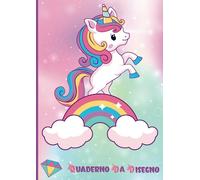 Quaderno da disegno: Blocco da disegno per bambini - 110 pagine bianche con piccoli unicorni da colorare nell'angolo di ogni pagina dispari - formato A4 - Album da disegno unicorno per bambine