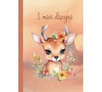 Quaderno da Disegno - Blocco da Disegno per Bambini - A4 - 120 Pagine Bianche - Album da Disegno cerbiatto per bambine