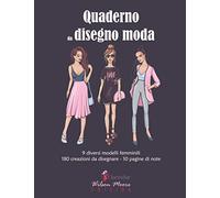 Quaderno da disegno moda: v1-1 Libro da disegno per designer di moda per adolescenti adulti 180 creazioni | 9 diverse silhouette di donne | Grande formato | sfondo prugna