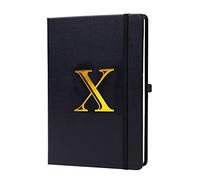 Quaderno da uomo, formato A5, con diario dalla A alla Z, con divisori, diario di viaggio per adolescenti, 200 pagine in pelle per scrittura, lavoro, riunioni (nero)