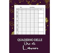 Quaderno Delle Ore di Lavoro: Foglio Presenze, 2 Anni Di Monitoraggio del tempo Di Lavoro | 7 Giorni Alla Settimana | Idea Regalo Per Dipendenti Le Per Uso Personale Formato 8.5"x11" 100 pagine
