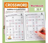 Quaderno di 32 pagine con esercizi di addizione e sottrazione, per bambini dai 3+ anni | Pratica interattiva di calcolo mentale con linee dei numeri, cruciverba, fatti di addizione e sottrazione | Ese