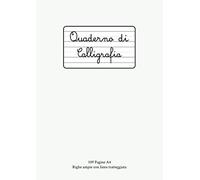Quaderno di Calligrafia: 109 Pagine A4 Righe Larghe con Linea Tratteggiata in Mezzo per Scrittura a Mano, Hand Lettering, Appunti | Scuola, Ufficio, Tempo Libero | Bianco