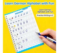Quaderno di esercizi di 16 pagine per la pratica della calligrafia tedesca, adatto per esercitarsi con caratteri corsivi, imparare l'alfabeto tedesco, calligrafia tedesca, libro di copia, libro di tra