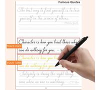 Quaderno di esercizi di calligrafia per adulti, 32 pagine: pratica di corsivo moderno, calligrafia e citazioni, migliora le abilità di scrittura | Calligrafia elegante, adatto per principianti ed appa