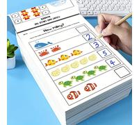 Quaderno di esercizi di matematica interattivo - Conteggio, addizione e sottrazione entro 10, attività di relazione numerica - Quaderno di esercizi per l'apprendimento visivo, adatto per la prima