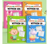 Quaderno di esercizi matematici per bambini di 64 pagine, adatto per bambini di età compresa tra 4 e 8 anni: libro di pratica di addizione e sottrazione per calcoli entro 10, 20, 50 e 100. Procedure d