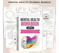 Quaderno di esercizi per la salute mentale - Quaderno a spirale 6-in-1 per l autoasistenza con tracker dell umore, attività di apprendimento emotivo e guida al rilassamento per la consapevolezza e l a