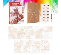 Quaderno di lavoro ad con vernici, mini set da viaggio per acquerelli, per artisti, studenti, hobbisti, viaggiatori, principianti, professionisti, insegnanti, bar, , viaggi su strada