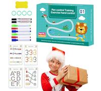 - Quaderno di lavoro, quaderno per tracciare lettere per bambini, riutilizzabile, per il controllo della penna, libro di allenamento con numeri dell'alfabeto per bambini in età prescolare, colore