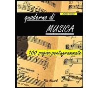 Quaderno di musica: formato A5 - 100 pagine - 12 pentagrammi per pagina