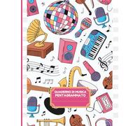 Quaderno di musica Pentagrammato: 110 Pagine numerate con Indice per trovare i brani e Guida al Pentagramma - Formato grande A4 per bambine e ragazze