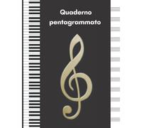 Quaderno di Musica Pentagrammato | 12 pentagrammi per pagina | 104 pagine formato A4 (21,59x27,94 cm)