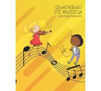 Quaderno di musica pentagrammato: per bambini e giovani studenti di musica in erba, con pentagrammi per lo studio della musica e della composizione musicale.