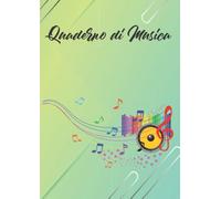 Quaderno di musica: pentagrammato verticale con 12 pentagrammi | 109 Pagine per scrivere le tue composizioni | Formato grande A4