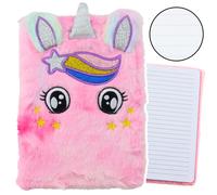 Quaderno di peluche Unicorno rosa arcobaleno