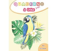 Quaderno Disgrafia Righe Terza Elementare - Righe Colorate da 3 mm (0,3 cm) Con Margini - Corsivo Avanzato Speciale: Adatto anche per Dislessia, Disortografia e DSA - Ara Ararauna