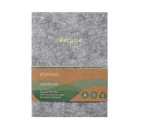 Quaderno econovo in feltro PET / 96 fogli a righe/carta bianca 70 g/m² / grigio 1 pezzo diario piccolo DIN A5 / 12 x 17 cm/realizzato in carta riciclata al 100% / blocco note taccuino business