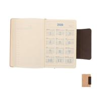 Quaderno Esecutivo A5 con Chiusura Magnetica, Copertina Effetto Bambù | Pelle Sintetica, Pagine Interne Spesse, Colore Caffè, per Note di Lavoro e Riunioni, Formato 21,30x15,00x1,50cm