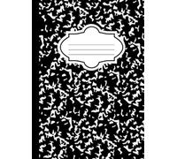 Quaderno formato A4 | righe senza margini | 120 pagine | stile americano | elementari | colore nero: quaderno a righe per scuole elementari e superiori, in stile americano, per prendere appunti