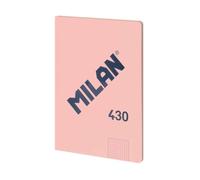 Quaderno Incollato Milano Formato A4 con Griglia 5x5mm - 48 Fogli da 95 gr/mq - Microperforato - Copertina Morbida - Colore Rosa NEW