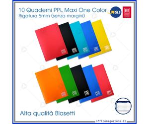 quaderno maxi A4 a quadretti 5 mm per la scuola quadernoni in plastica one color