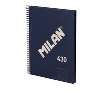 Quaderno Milan 430 A5 Spirale Copertina Rigida Papel Lined 80 Fogli 95g Blu