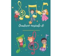 Quaderno musicale: 4 coppie di pentagrammi con chiave di violino e basso - Pentagrammi larghi - Stampato in modo da facilitare l'utilizzo di tutta la ... per studenti e principianti - 100 pagine - A4