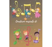 Quaderno musicale: 6 pentagrammi LARGHI con chiave di violino - Stampato in modo da facilitare l'utilizzo di tutta la riga - Perfetto per studenti e principianti - 100 pagine - A4