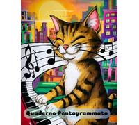 Quaderno Musicale Pentagrammato: 32 Pagine, Formato Grande, 10 pentagrammi standard per foglio