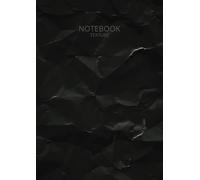 QUADERNO NOTEBOOK NERO A4. TEXTURE FOGLIO ACCARTOCCIATO NERO pagine a RIGHE e NUMERATE per Appunti, Scrittura, Calligrafia, Hand Lettering, Scuola o Ufficio | GOLD/GIALLO (21,0 x 29,7cm)